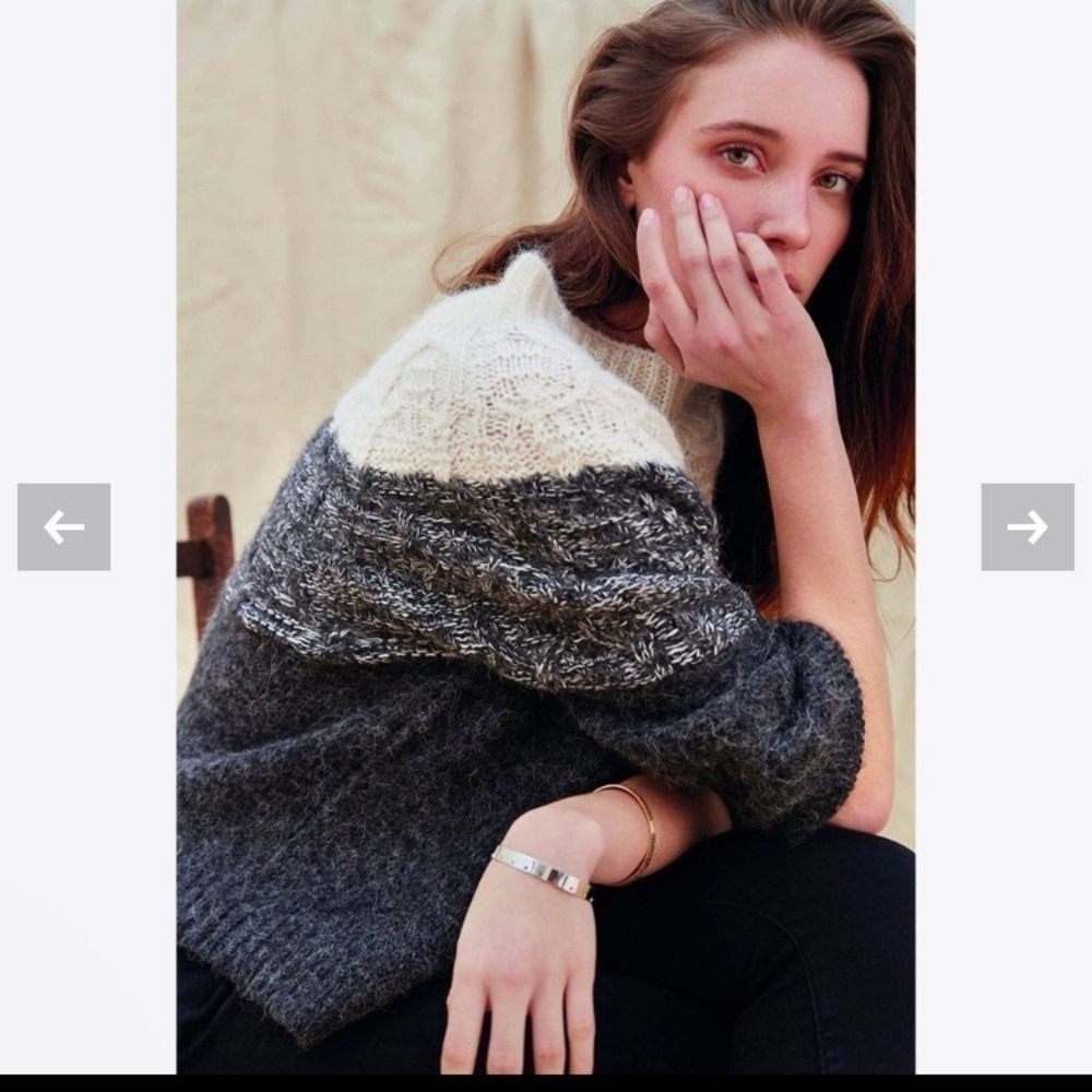 Anthropologie CHARLI Olli - Wool cashmere Ombre Jumper‎ Grey/Ivory sweater XS